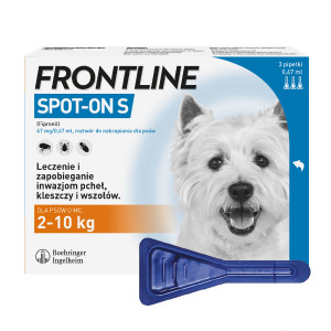 FRONTLINE Spot-On S 2-10 kg - preparat przeciwko pchłom i kleszczom dla psa - 3x0,67 ml