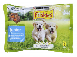 FRISKIES JUNIOR Kurczak z marchewką - mokra karma dla szczeniaka- 4x100 g