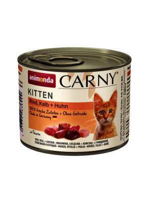 ANIMONDA Carny Kitten smak: wołowina, cielęcina i kurczak 200g