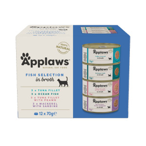 APPLAWS Fish selection multipack in broth - mokra karma dla kota - 12x70g