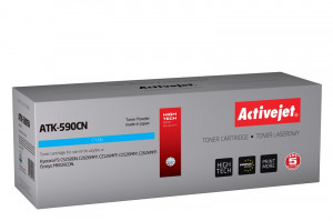 Activejet ATK-590CN Toner do drukarki Kyocera, Zamiennik Kyocera TK-590C; Supreme; 5000 stron; błękitny.