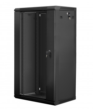 Lanberg szafa instalacyjna wisząca 19'' 22U 600x450mm czarna (drzwi szklane)