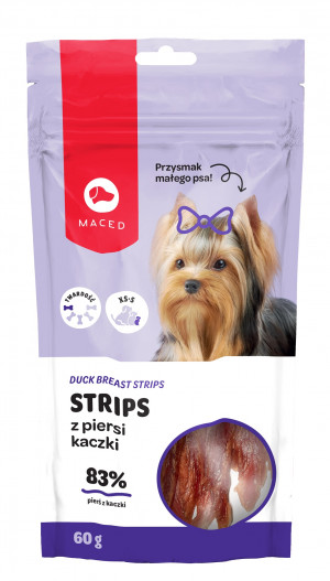 MACED Strips z piersi kaczki - przysmak dla psa - 60g