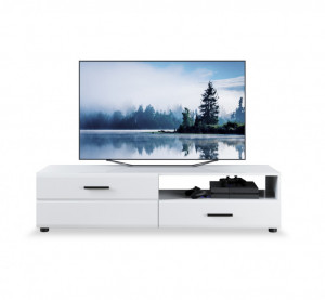 Szafka RTV 140x35x45 CANADA biały wysoki połysk