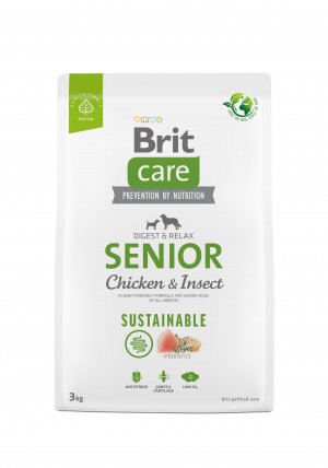 BRIT Care Sustainable Senior Chicken & Insect - sucha karma dla psa - 3 kg