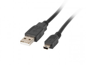 Lanberg kabel usb 2.0 mini am-bm5p 1.8m, czarny ca-usbk-10cc-0018-bk