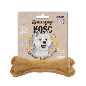 PAKA ZWIERZAKA Kość z dodatkiem królika i mango M 12 cm - przysmak dla psa - 55g