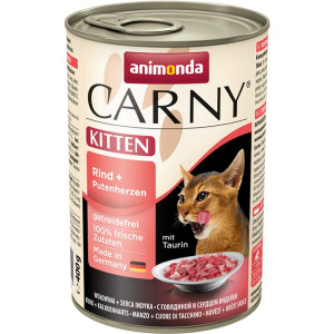 ANIMONDA Carny Kitten smak: wołowina i serca indyka 400g