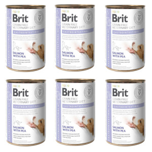 BRIT Grain Free Vet Diets Dog Gastrointestinal Łosoś & Groszek - mokra karma dla psa - 6x400 g