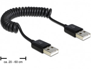 DELOCK KABEL USB 2.0 AM-AM 0.2-0.6M SPIRALNY