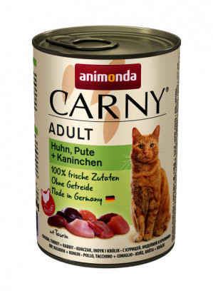 ANIMONDA Carny Adult kurczak, indyk, królik - mokra karma dla kota - 400g