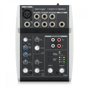 Behringer 502S - 5-kanałowy kompaktowy mikser analogowy z interfejsem USB zaprojektowany specjalnie do obsługi podcastów, streamowania oraz nagrywania w domu