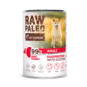 RAW PALEO Duoprotein Beef & Rabbit Adult - mokra karma dla psa - 400g