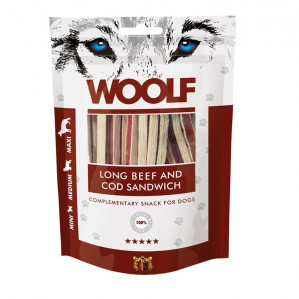WOOLF Long Beef and Cod Sandwich - przysmak dla psa - 100g