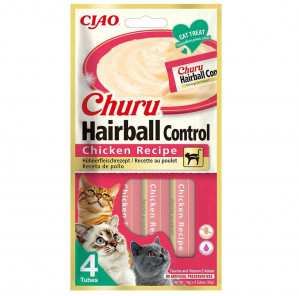 INABA Churu Hairball Control Chicken Recipe - przysmak dla kota - 4x14g
