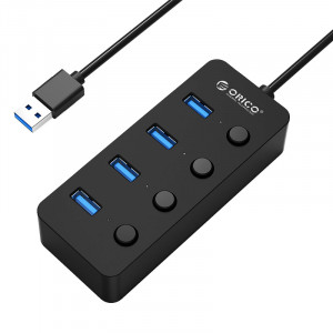 ORICO HUB USB-A 4X USB-A, AKTYWNY, Z WYŁĄCZNIKAMI