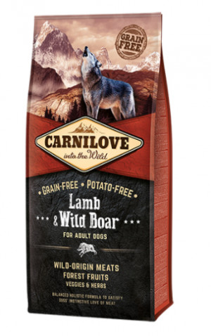 Carnilove Grain Free Adult Lamb & Wild Boar - sucha karma dla psów - 12 kg