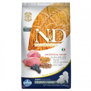FARMINA N&D Ancestral Grain Lamb & Blueberry Puppy Medium & Maxi - sucha karma dla szczeniąt - 12kg
