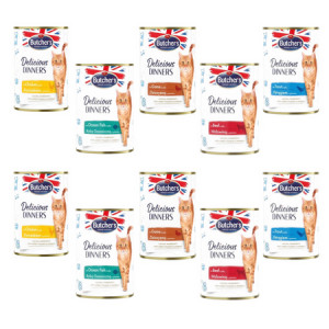 BUTCHER'S Delicious Dinners MIX SMAKÓW - mokra karma dla kota - 10x400 g