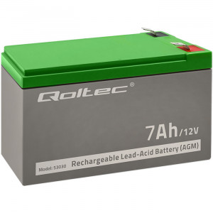 QOLTEC AKUMULATOR ŻELOWY 12V | 7AH | MAX.72A | AGM