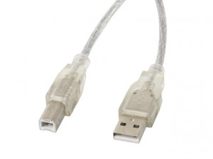 Lanberg kabel usb 2.0 am-bm 1.8m, ferryt, transpar ca-usba-12cc-0018-tr