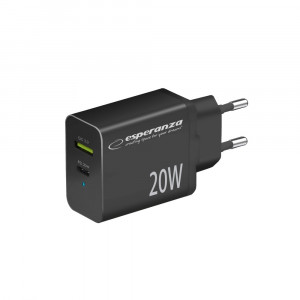 ESPERANZA ŁADOWARKA SIEC. 20W USB-C/USB-A EZC105K