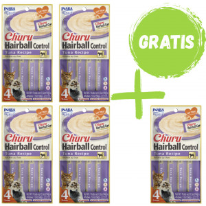 INABA Cat Churu Hairball Tuna - przysmak dla kota - 4x(4x14g) + GRATIS