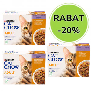 PURINA Cat Chow Jagnięcina, zielona fasolka - mokra karma dla kota - 30x85 g RABAT -20%