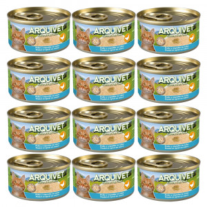 ARQUIVET kurczak w sosie ze szprotką - mokra karma dla kota - 12x80g