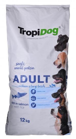 TROPIDOG PREMIUM ADULT M&L RICH IN SALMON 12 KG