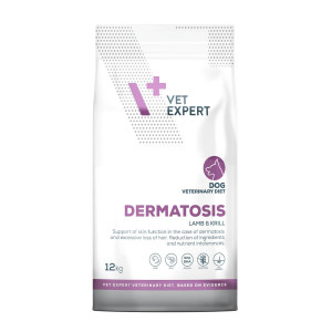 VET EXPERT Veterinary Diet Dermatosis Dog Lamb & Krill - sucha karma dla psa - 12kg