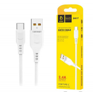 DENMEN KABEL TYP-C 2.4A 1METR - OPLOT ABS/PVC DT01