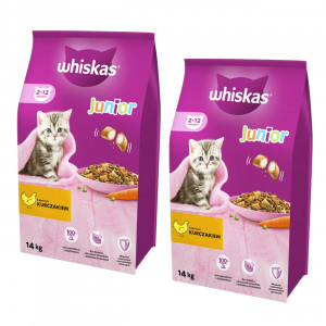 WHISKAS Junior z kurczakiem - sucha karma dla kota - 2x14kg