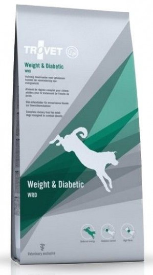 TROVET Weight & Diabetic WRD z kurczakiem - sucha karma dla psa - 3 kg