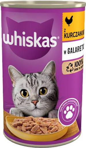 WHISKAS Adult z Kurczakiem w galaretce - mokra karma dla kota - 400 g