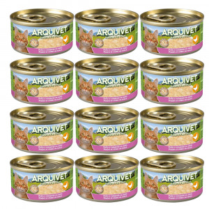 ARQUIVET kurczak w sosie z paluszkami krabowymi - mokra karma dla kota - 12x80g