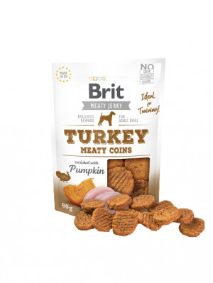 Brit Jerky Turkey Meaty Coins - Indyk - przysmak dla psa - 80g