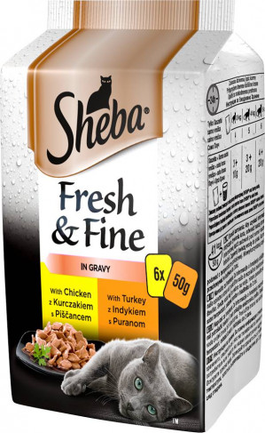 SHEBA Mini drobiowe dania w sosie 6x50g
