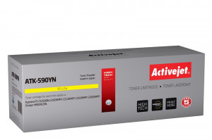 Activejet ATK-590YN Toner do drukarki Kyocera, Zamiennik Kyocera TK-590Y; Supreme; 5000 stron; żółty.