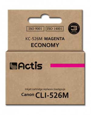 Actis KC-526M Tusz do drukarki Canon, Zamiennik Canon CLI-526M; Standard; 10 ml; purpurowy.