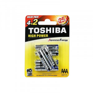 Baterie alkaliczne Toshiba LR03GCNP BP6 2F (4+2szt)