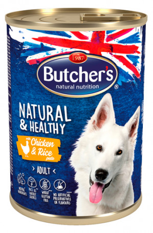 BUTCHER'S Natural&Healthy z kurczakiem i ryżem - puszka 1200g