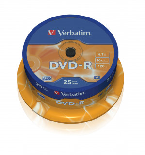 DVD-R VERBATIM AZO 4.7GB 16X Matt Silver SPINDLE 25SZT