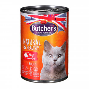 Butcher'S Natural&Healthy Cat z wołowiną kawałki w galarecie 400g