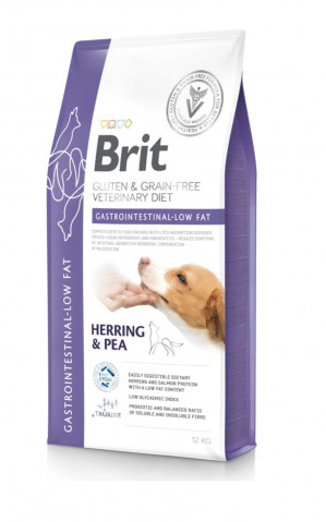 BRIT Grain Free Vet Diets Dog Gastrointestinal Low Fat Śledź & Groszek - sucha karma dla psa - 12 kg