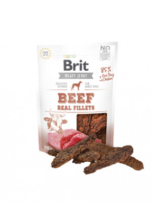 Brit Jerky Beef Real Fillets - Wołowina - przysmak dla psa - 80g