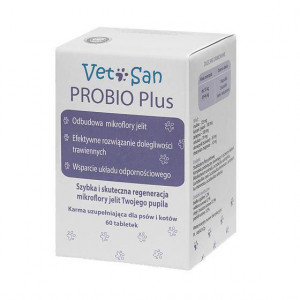 VETOSAN PROBIO Plus Kompleks witamin wspomagających trawienie dla psa i kota - 60tab