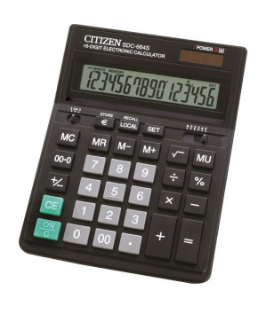 CITIZEN KALKULATOR BIUROWY SDC-664S, 16-CYFROWY, 199X153MM, CZARNY