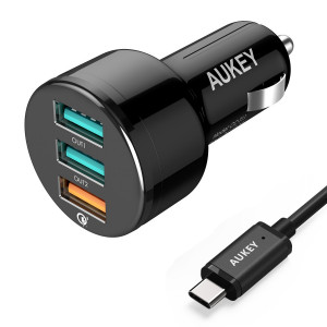 AUKEY 3XUSB ŁADOWARKA SAMOCHODOWA CC-T11 BLACK