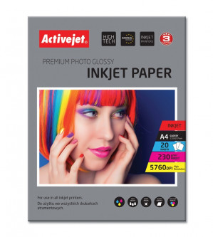Activejet AP4-230G20 Papier fotograficzny błyszczący; A4; 20 szt.